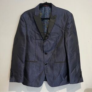 Tallia Venezia Blue Slim Fit Suit Tuxedo Jacket Blazer Mens Size 40S Formal